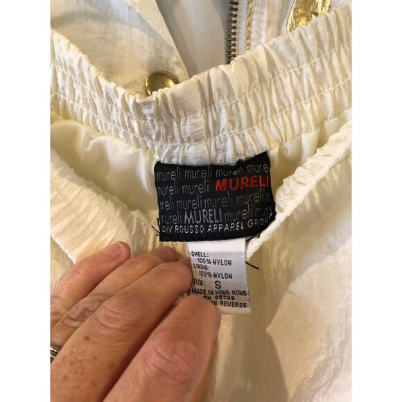 VINTAGE 80's TRACKSUIT!!!  White with Gold Embellishments - Picture 9 of 11